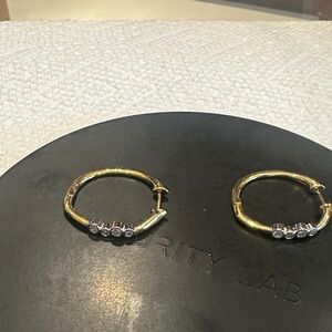 Gold and Silver Crystal Hoop Earrings